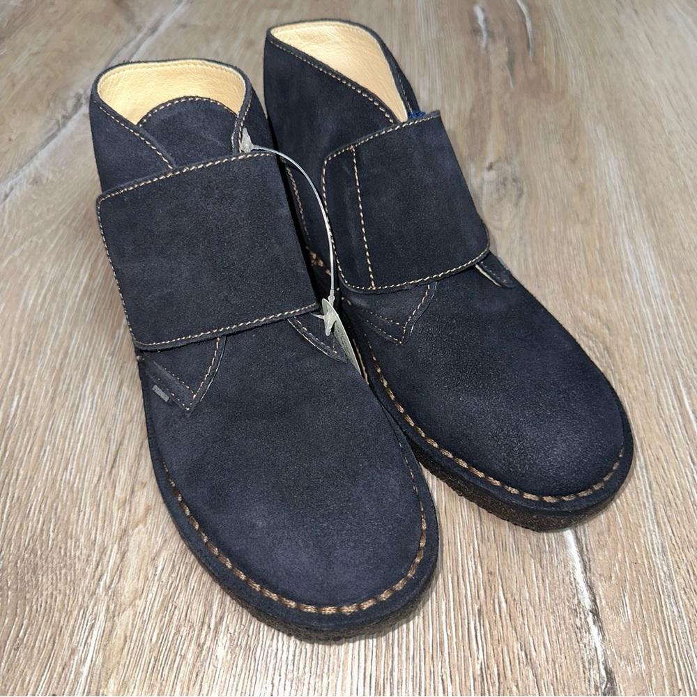 Primigi Groungy Boys Blue Suede Chukka Boots Crape Sole US 3.5 EU 35 Preppy